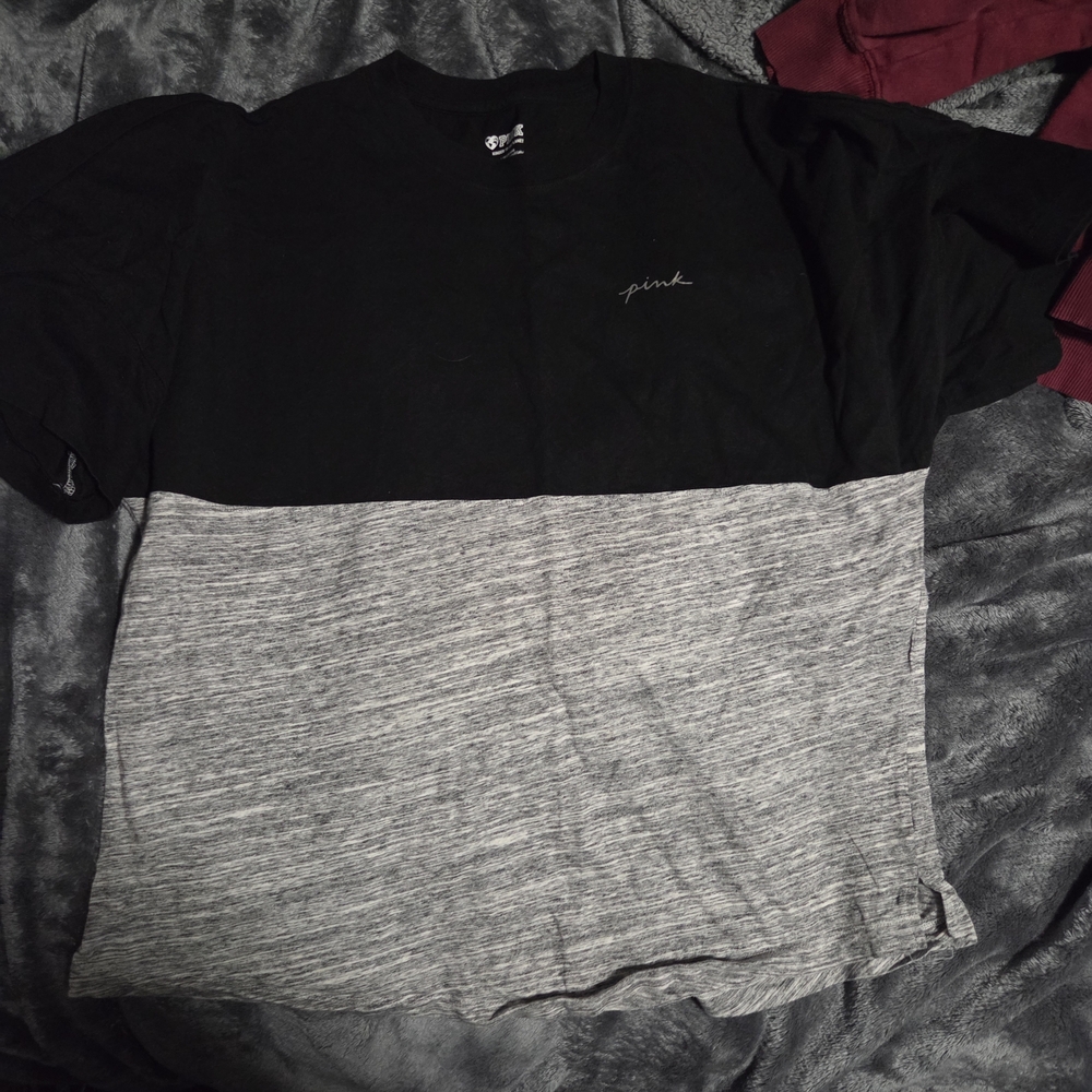 PINK Victoria's Secret Black and Gray Tee